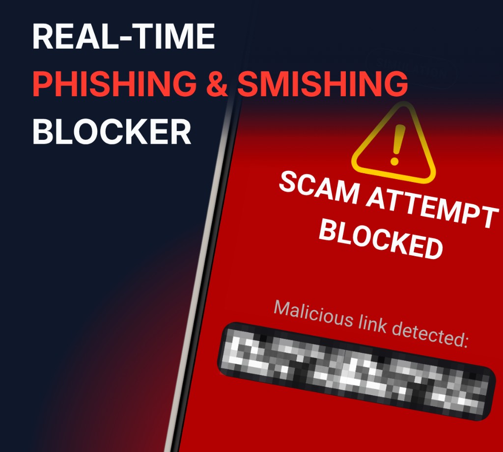 LinkWall blocking a scam attempt